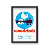 Woodstock 3 Days of Peace, Music & Love Vintage Music Framed Art Print