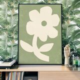 Simple Flower Green Paint Framed Print