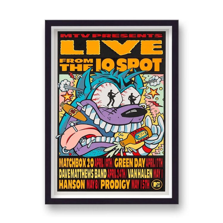 Frank Kozik Vintage Rock Live from the 10 Spot Music Framed Art Print