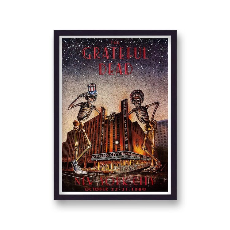 The Grateful Dead Radio CityNew York 1980 vintage Music Framed Art Print
