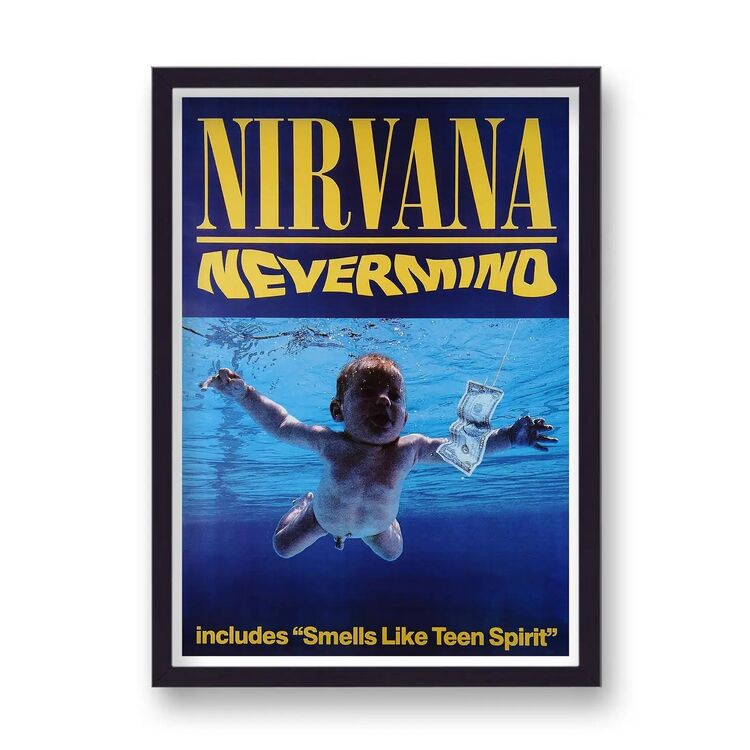 Nirvana Nevermind Album vintage Music Framed Art Print