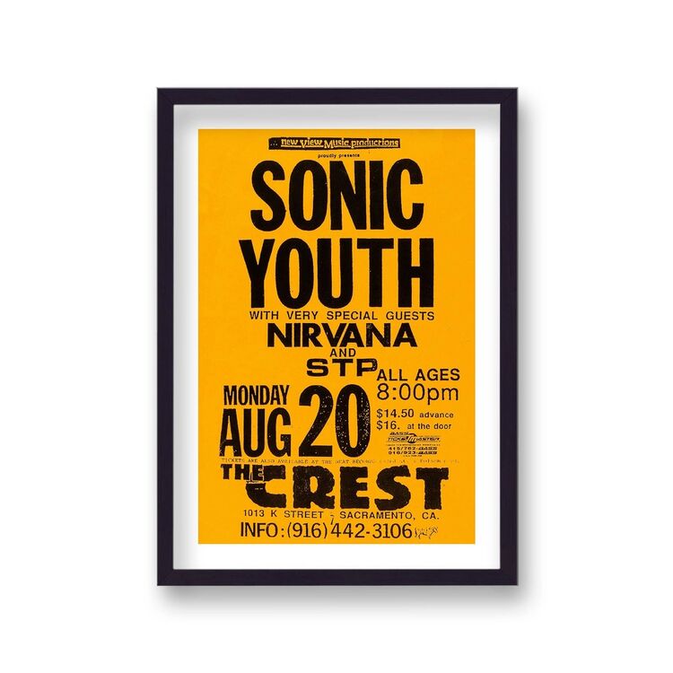 Sonic Youth Nirvana vintage Music Framed Art Print