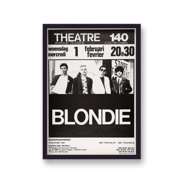 Blondie Black & White Theatre Plaskie Bruxelles Music Framed Art Print