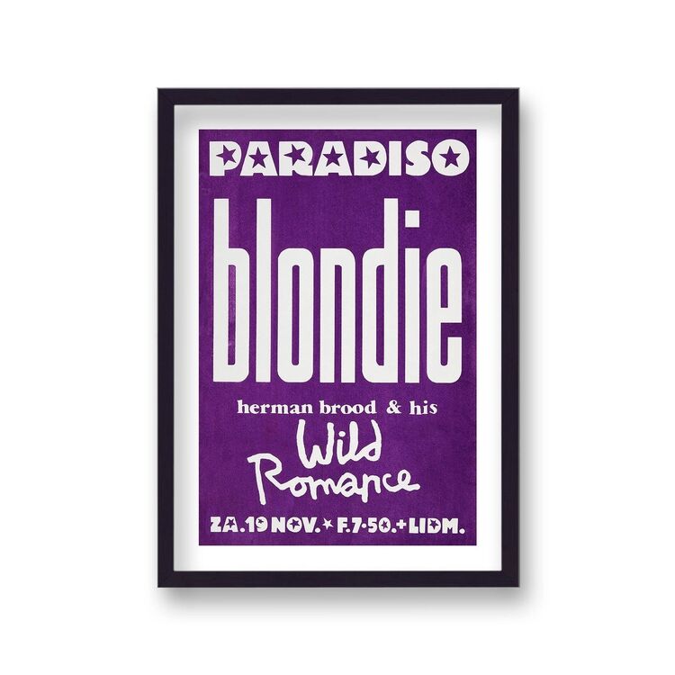 Blondie Debbie Harry vintage European Concert Poster Purple Music Framed Art Print