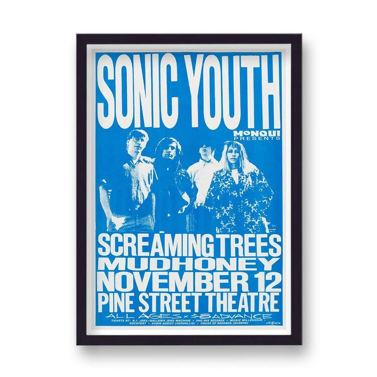 Sonic Youth Screaming Trees Mudhoney vintage gig Music Framed Art Print