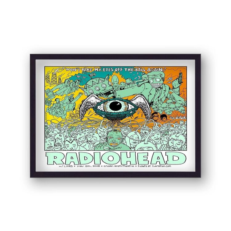 Radiohead Cruzan Amphitheatre vintage Music Framed Art Print