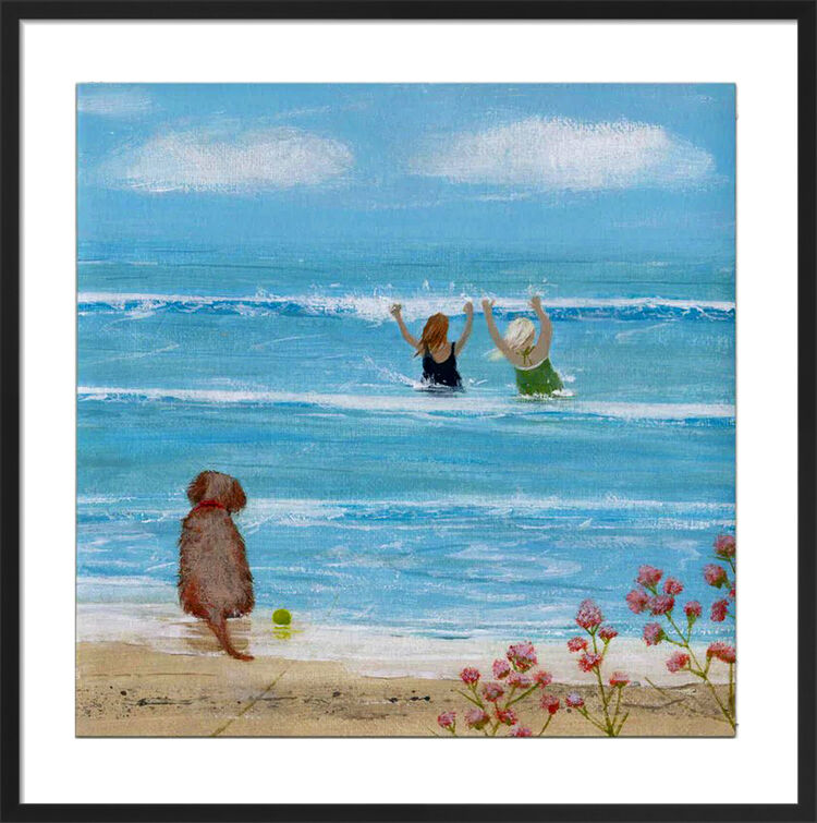 Two Swimmers Framed Art Print by Hannah Cole
