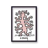 Pink Man Framed Art Print by Keith Haring