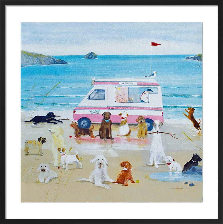 Seaside Ice-cream Framed Art Print by Hannah Cole