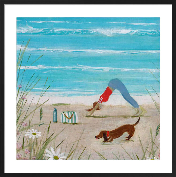 Downward Dog Framed Art Print by Hannah Cole