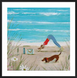 Downward Dog Framed Art Print by Hannah Cole