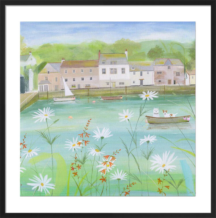 Westie on a Boat Framed Art Print by Hannah Cole
