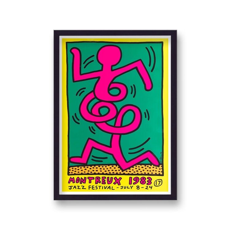 1983 Montreux Jazz Festival Poster Framed Art Print by Keith Haring