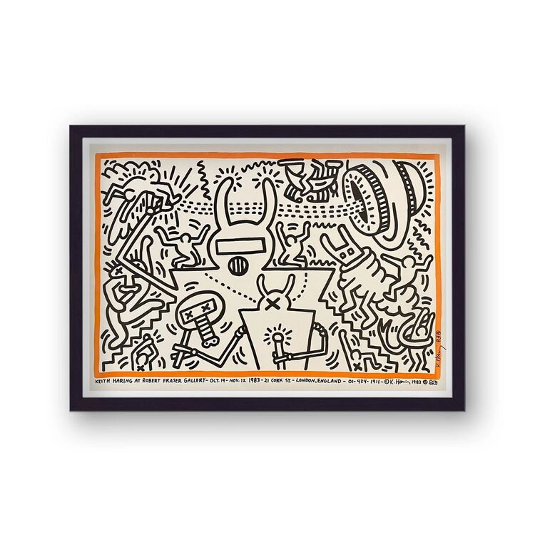 1983 Robert Fraser Gallery London Exhibition Poster Framed Art Print by Keith Haring