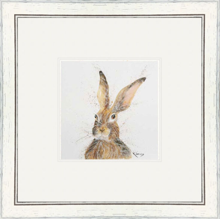 Pop Up - Hares Framed Limited Edition Art Print by Kay Johns