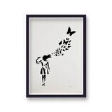 Butterfly Girl Suicide Framed Art Print by Banksy