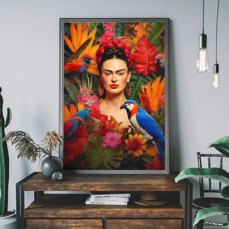 Frida Kahlo Tropical Framed Art Print