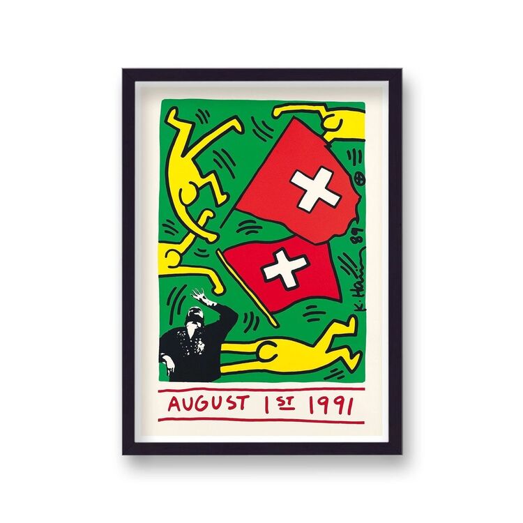 1991 Zurich Exhibition Poster Framed Art Print by Keith Haring