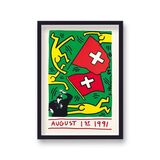 1991 Zurich Exhibition Poster Framed Art Print by Keith Haring