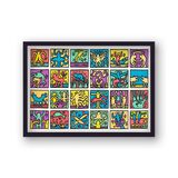 Artwork Collage Framed Art Print by Keith Haring