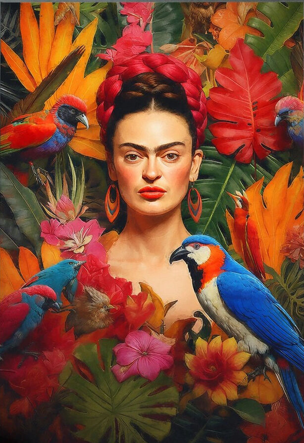 Frida Kahlo Tropical Framed Art Print
