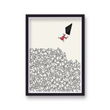 Falling Framed Art Print by Keith Haring