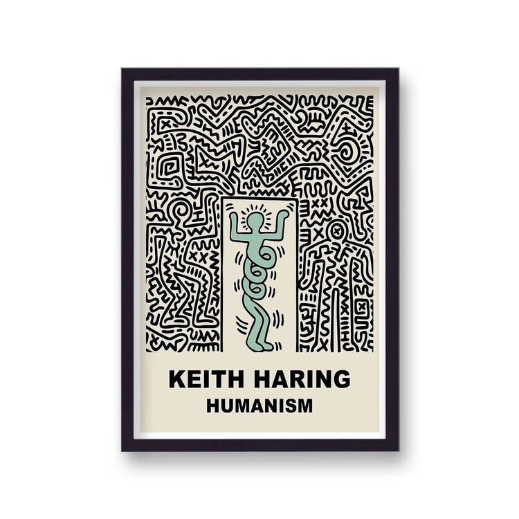 Humanism Exhibition Poster Framed Art Print by Keith Haring