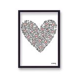 Love Vintage Framed Art Print By Keith Haring