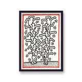 Men On Shoulders Framed Art Print By Keith Haring