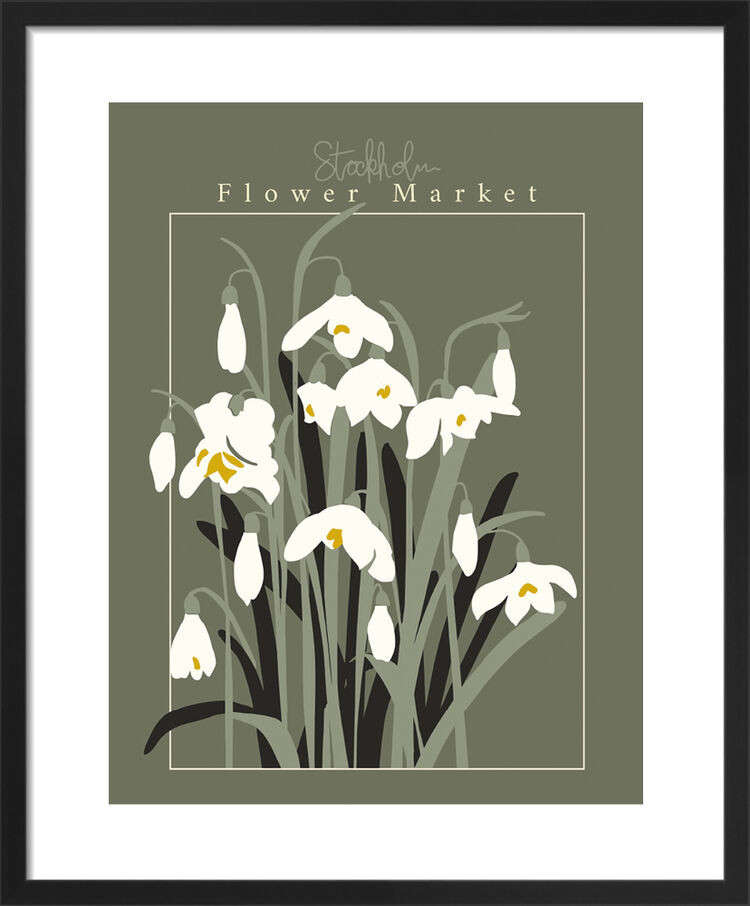 Flower Market Stockholm Framed Art Print by Annick