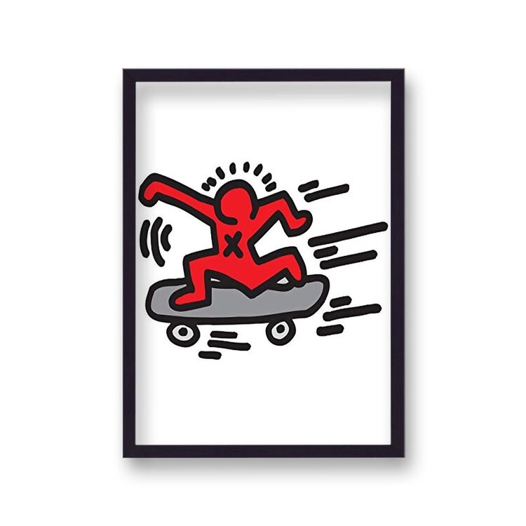 Scateboarder 1 Framed Art Print By Keith Haring