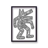 Walking Dog Collage Figure Framed Art Print By Keith Haring