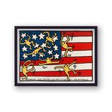 American Music Festival 1988 Stars& Stripes Framed Art Print By Keith Haring