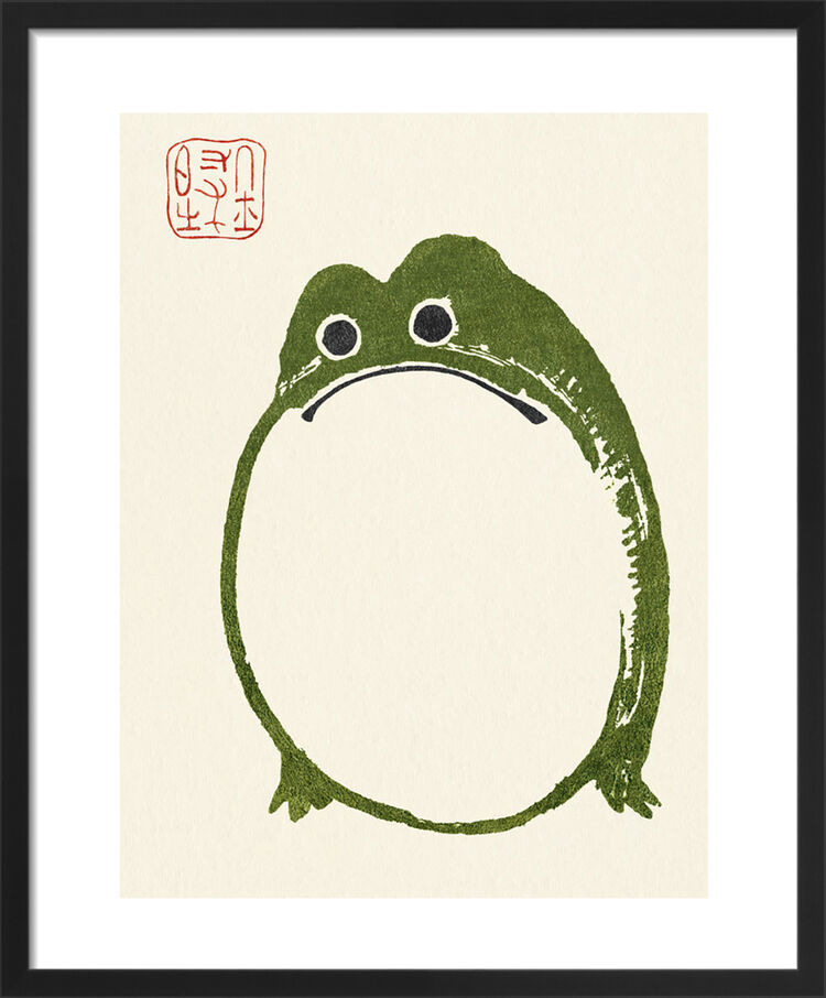 Grumpy Frog 2 Framed Art Print by After Taigado Giryo