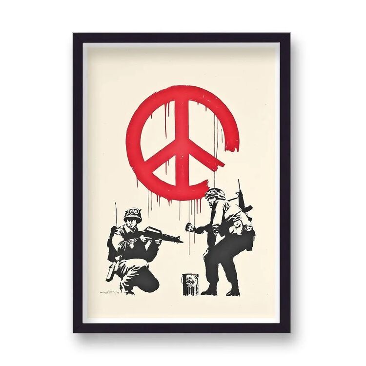 CND Soldiers Framed Art Print by Banksy