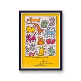 Dog Graphic Humane Society Framed Art Print By Keith Haring