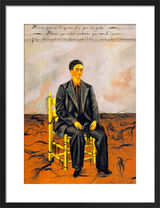 Self-Portrait with Cropped Hair Framed Art Print by Frida Kahlo