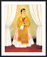 Self-Portrait Dedicated to Leon Trotsky Framed Art Print by Frida Kahlo