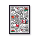Graphic Repeat Collage Framed Art Print By Keith Haring