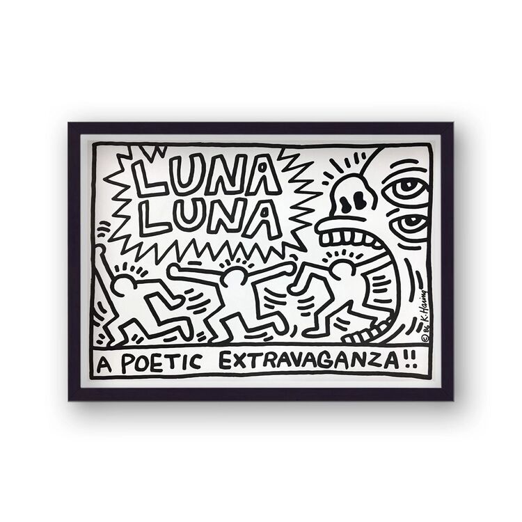 Luna Luna Poetry Promo Framed Art Print By Keith Haring