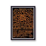 Pop Shop Nyc Orange & Black Framed Art Print By Keith Haring