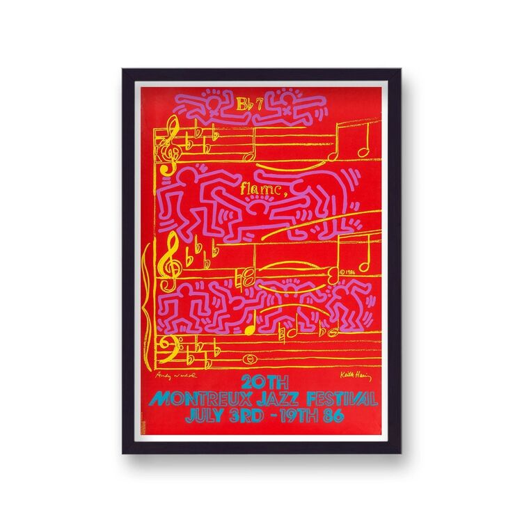 Keith Haring X Andy Warhol Montreux Jazz Festival 1986 Framed Art Print