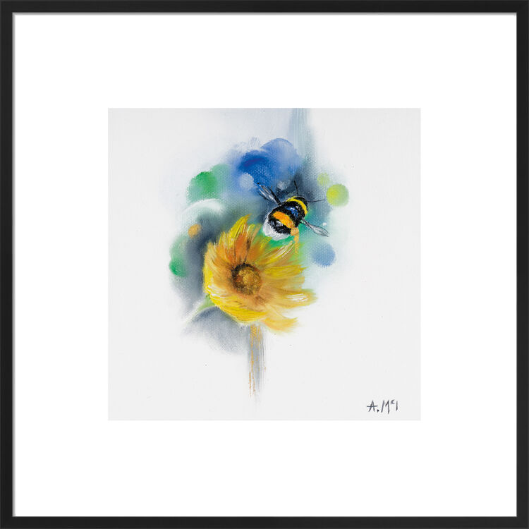 Bumblebee & Flower Framed Art Print by Alison McIlkenny
