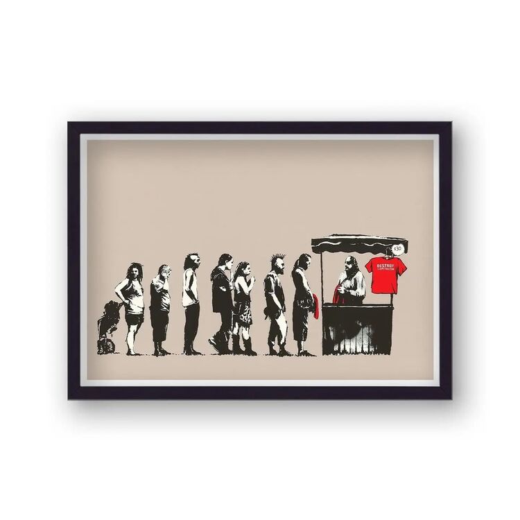 Festival Destroy Capitalism Framed Art Print by Banksy