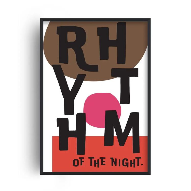 Rhythm of the Night Retro Music Home Decor Framed Art Print