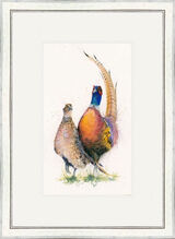 Stepping Out - Pheasants Framed Limited Edition Art Print by Kay Johns