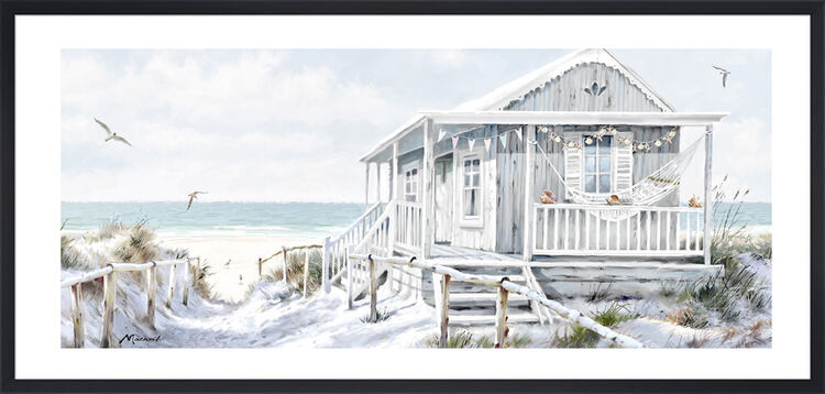 Beach Cabin Framed Art Print by Richard Macneil