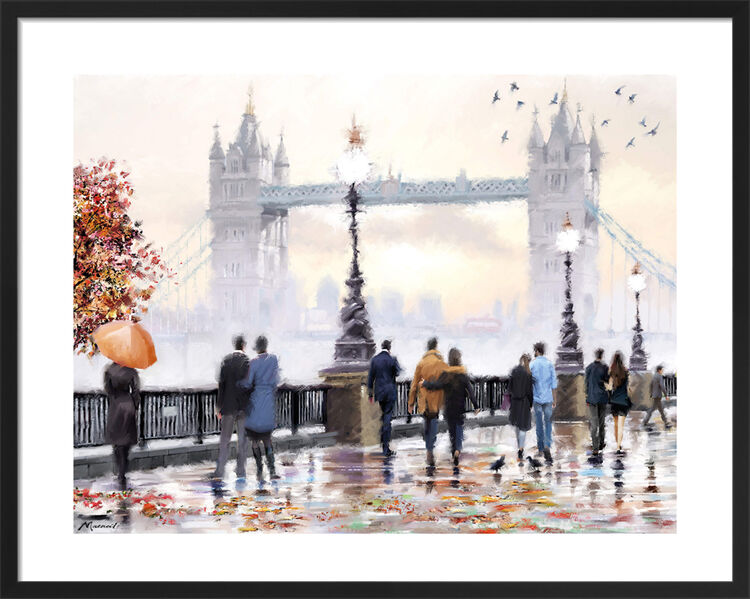 Fog on the Thames Framed Art Print by Richard Macneil