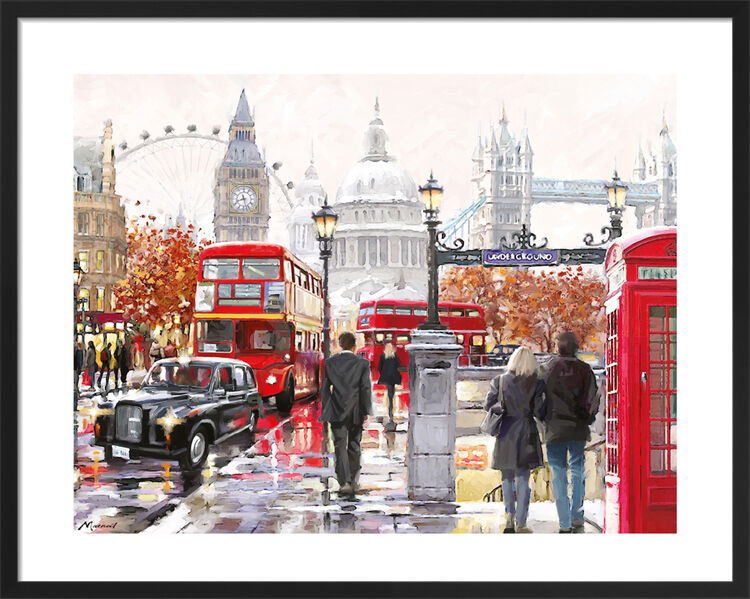 London Collage Framed Art Print by Richard Macneil