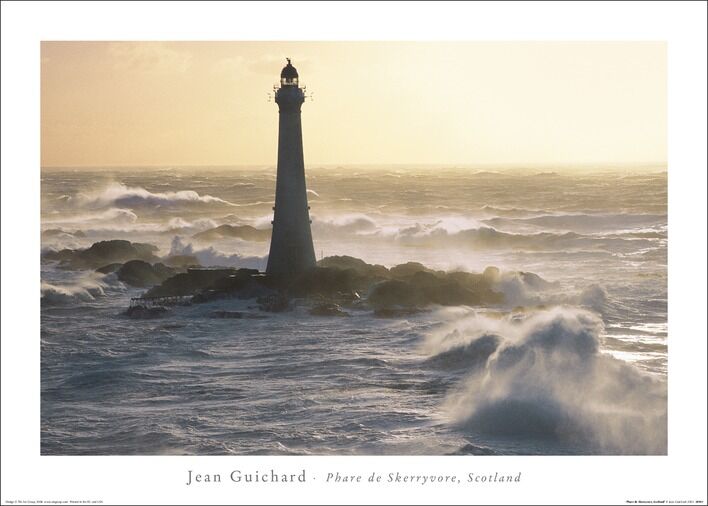 Phare De Skerryvore, Scotland Framed Art Print by Jean Guichard